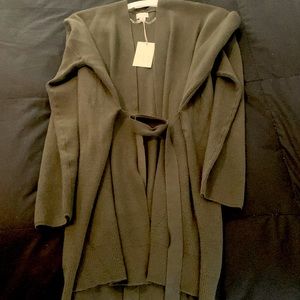 Olive Green long cardigan w/ tags. Size Large.
